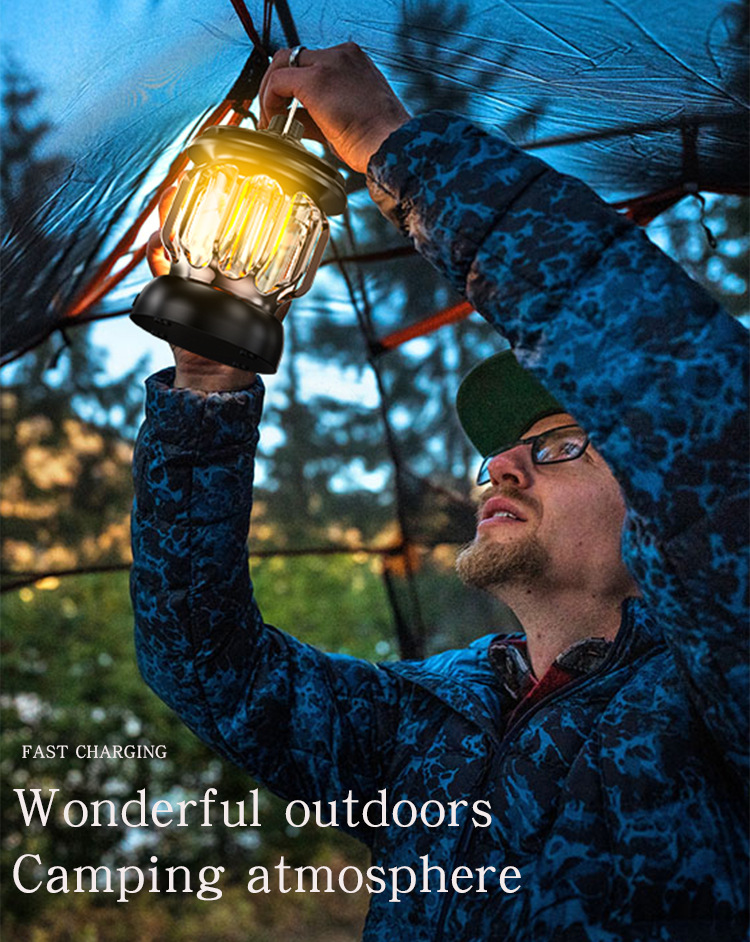 Cheap Goat Tents Portable Retro Outdoor Camping Light Rechargeable 18650 Battery Powered Lamp for Home Party Hanging Tent Lantern Lant Lighting   